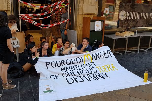 "Pourquoi manger maintenant ce qui nous tuera demain ?", interrogent les membres de Youth for Climate