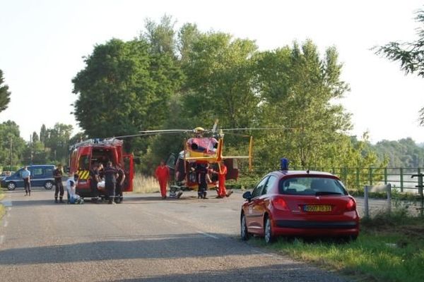 Intervention des pompiers suite à la noyade de deux enfants à Saint-Avit-Saint-Nazaire (Gironde) - le 08/07/2013