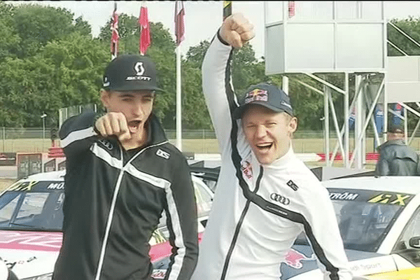 Les pilotes Mattias Ekström et Toomas Heikkinen