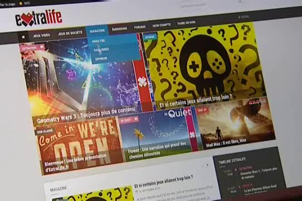 La page d'accueil du site extralife.fr. Septembre 2015.