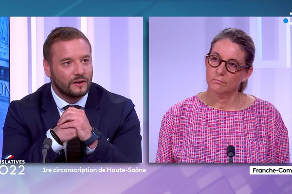 Antoine Villedieu (RN) et Barbara Bessot-Ballot (LREM Ensemble !), les candidats du second tour dans la 1ère circonscription de Haute-Saône.