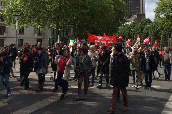 4 000 personnes ont défilé à Nantes ce 1er mai 2017 à l'appel de l'intesyndicale CGT, FO, FSU, Solidaires