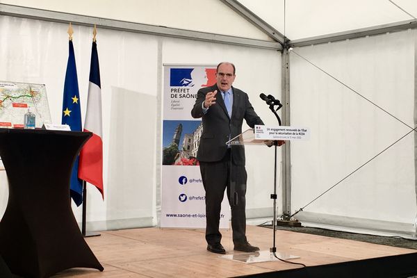 Jean Castex en Saône-et-Loire, pour l'annonce du financement complémentaire de la phase 2 du chantier de la RCEA