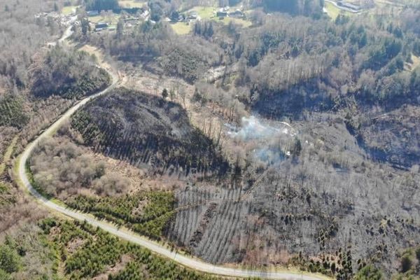 Deux incendies ont démarré ce 22 mars en milieu de journée près d'Eyrein (Corrèze).