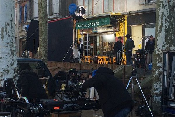 Le tournage au café des Sports de Rabastens