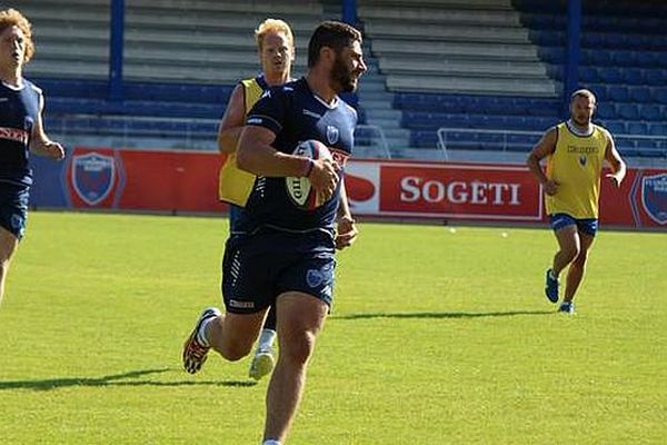 Les rugbymen grenoblois à à l'entraînement ce matin