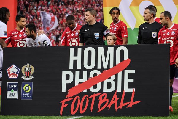 La campagne de la Ligue de football professionnel contre l'homophobie la saison dernière.