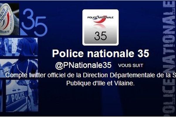 Visuel du profil Twitter de la police Nationale 35