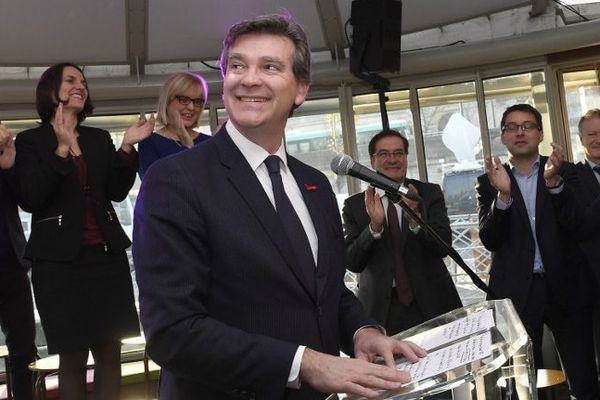 Arnaud Montebourg à Paris, jeudi 1er décembre 2016, pour officialiser sa candidature à la primaire de la gauche.