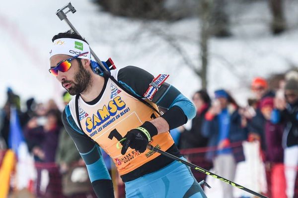 Martin Fourcade, ce samedi 31 mars 2018, à Prémanon dans le Jura.