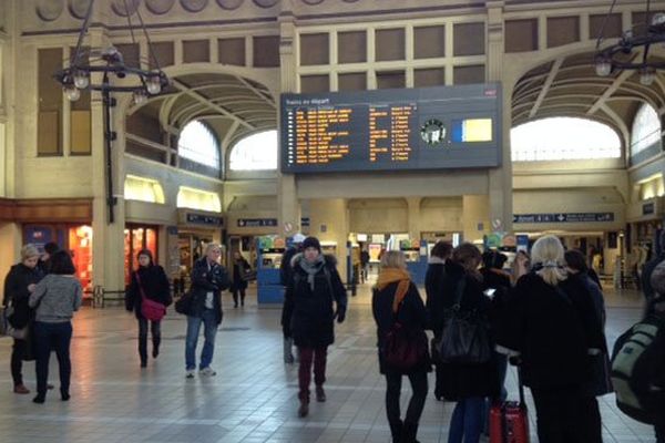 La gare de Rouen ce jeudi matin