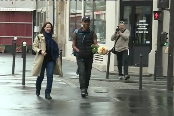 L'arrivée d'Abdelghani Merah au Bataclan, à Paris.