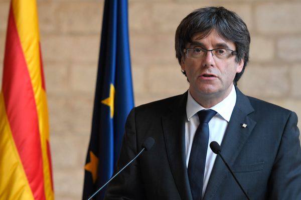 Carles Puigdemont à Barcelone le 26 octobre 2017