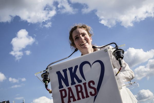 Nathalie Kosciusko Morizet lors de son premier meeting de campagne, place de la Bastille, le 30 juin 2013.