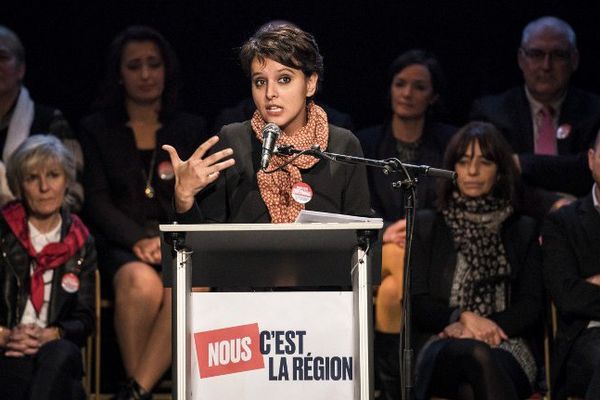 Najat Vallaud Belkacem était venu soutenir la liste de JJ. Queyranne mercredi à Lyon. 