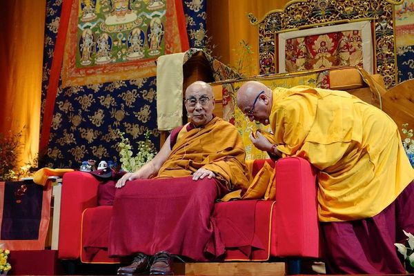 Le Dalaï Lama et le moine bouddhiste Matthieu Ricard