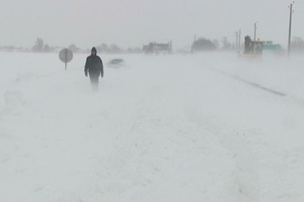 La RN 13 sous la neige mardi 12 mars 2013