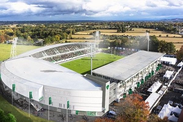 Vue aérienne du futur stade du Hameau
