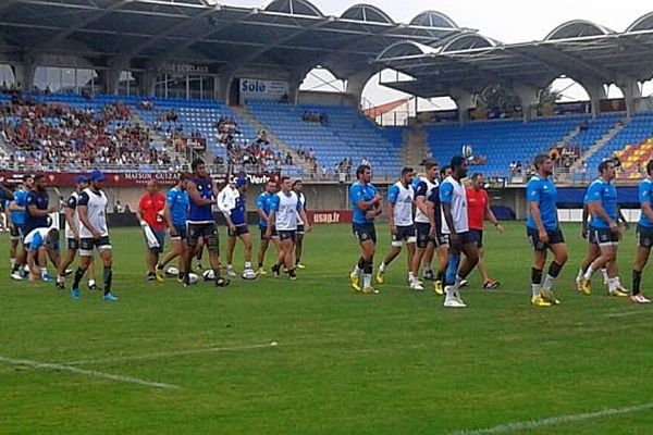 Perpignan - le XV de France à l'entraînement au stade Aimé-Giral - 13 août 2015.