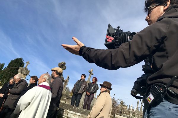 Le tournage de "Un mensonge oublié", en novembre 2017, à Eymoutiers