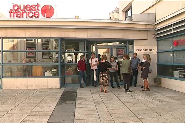 Les bureaux du quotidien Ouest-France ce lundi matin à Caen