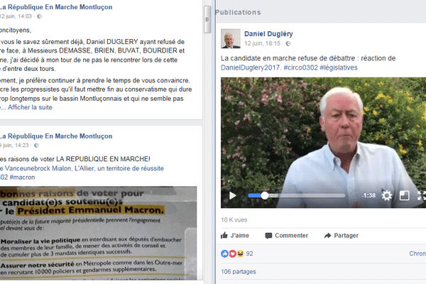 Laurence Vanceunebrock-Mialon (LREM) et Daniel Dugléry (LR), dans la 2ème circonscription de l’Allier, règlent leur compte via les réseaux sociaux.. 

