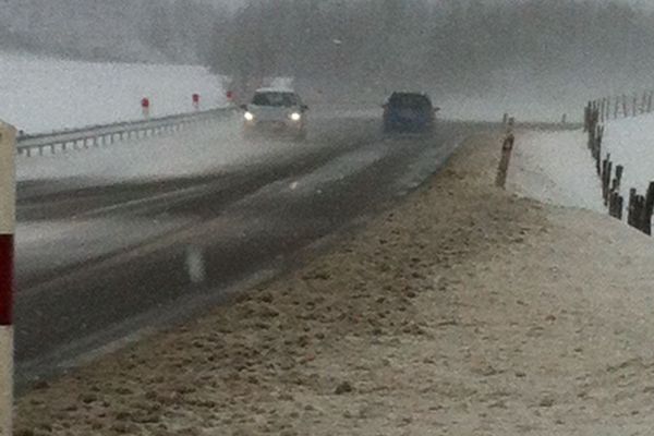 La Vrine, sur la route entre Besançon et Pontarlier ce matin