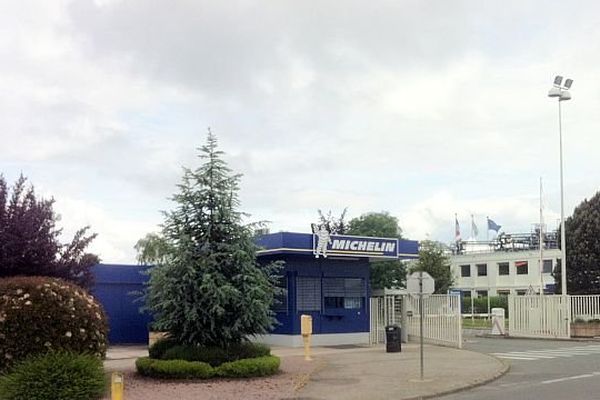 L'entrée de l'usine Michelin à Blanzy (71)