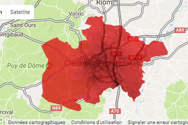 L'agglomération clermontoise en rouge sur les cartes d'ATMO Auvergne alors que l'indice des polluants aux particules fines est repassé en orange