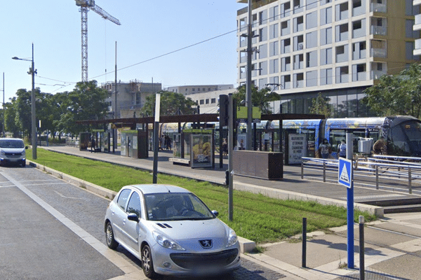 L'accident est intervenu a proximité de cet arrêt de Tram de Montpellier (Hérault).