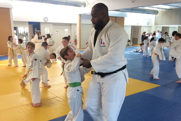 Teddy Riner en stage à Saint-Jean-de-Monts le 10 avril 2017