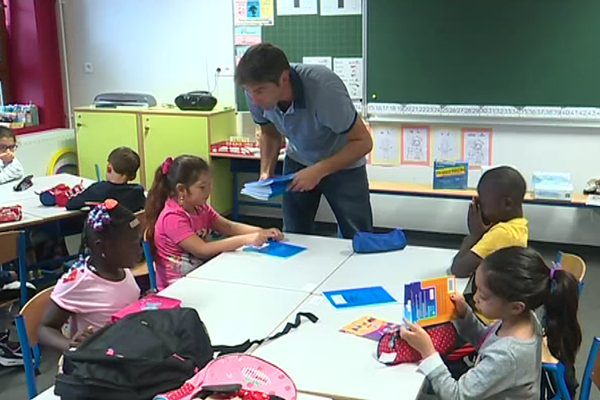 L'une des classes de CP dédoublées de l'école Bergson à Nantes