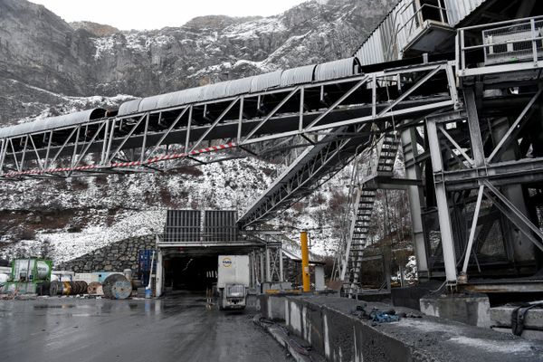 L'entrée du futur tunnel du Lyon-Turin à Saint-Martin-la-Porte (Savoie) le 1er février 2019.