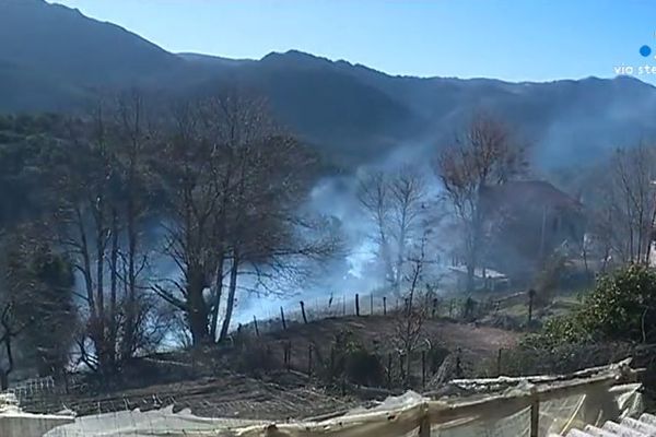 La commune de Sampolo en Corse-du-Sud où plusieurs dizaines d’hectares sont partis en fumées. Dimanche 24 février 2019.