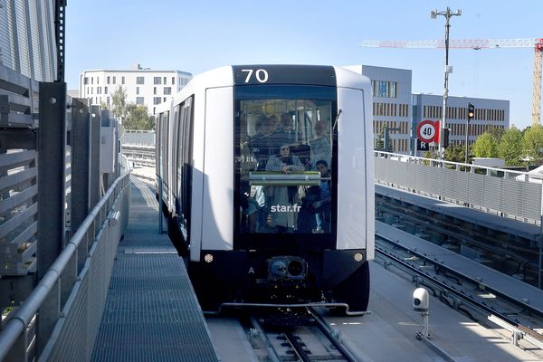 La ligne B du métro de Rennes le jour de son inauguration, le 20 septembre 2022.