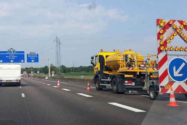 Une sortie de l'autoroute A36 