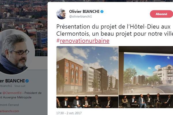 Olivier Bianchi a tweeté les premières images du projet présentées lors d'une réunion publique lundi 2 octobre.