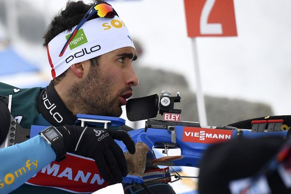 Martin Fourcade lors d'un entrainement le 8 février à Hochfilzen en Autriche. 