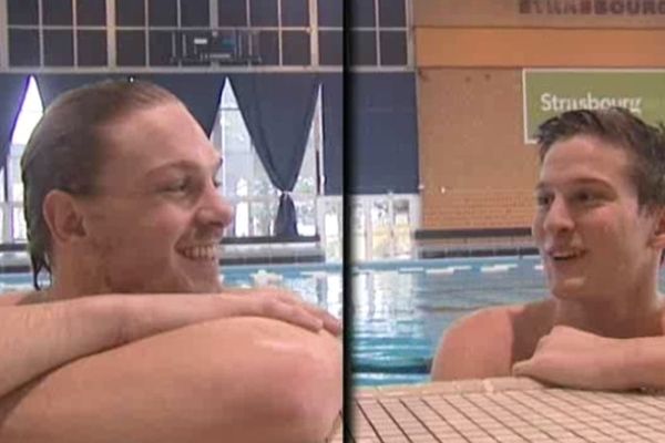 Romain et Quentin Blary, joueurs de la SNS water-polo