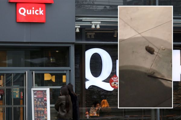 Le Quick d'Euralille. En médaillon, un extrait de la vidéo publiée par un client