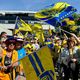 De nombreux supporters de l'ASM Clermont Auvergne sont venus pousser l''équipe auvergnate vers la victoire.