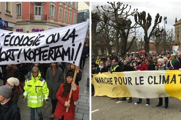 Ils étaient environ 2.800 à s'être mobiliser à Mulhouse et à Strasbourg pour interpeller l'Etat sur l'urgence climatique