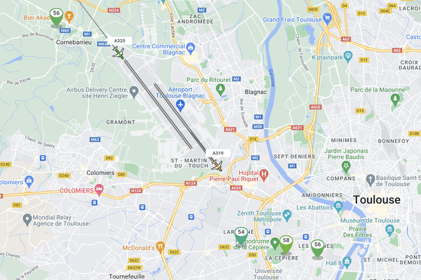 Ce dispositif permet de suivre en direct les trajectoires et le bruits des avions de l'aéroport Toulouse-Blagnac.