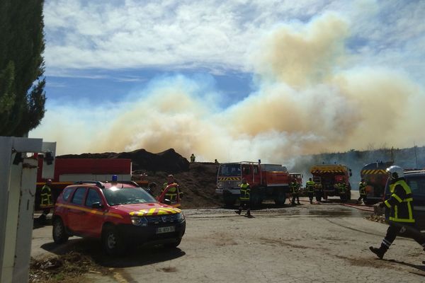 Un incendie s'est déclaré ce dimanche matin sur le site de l'entreprise Tubert environnement à Elne 66. Une trentaine de pompiers sont mobilisés. Le feu aurait pris sur un tas de déchets destinés au compostage.  