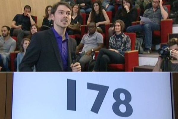 Un des doctorants qui avaient 180 secondes pour convaincre leur jury