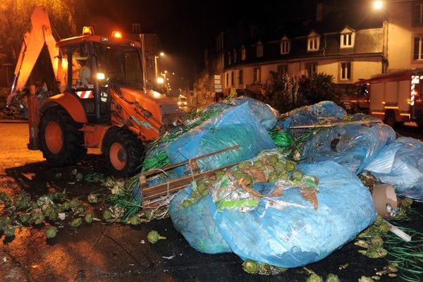 Les rues de Morlaix nettoyés après l'action des légumiers dans la nuit du 19 au 20 septembre.