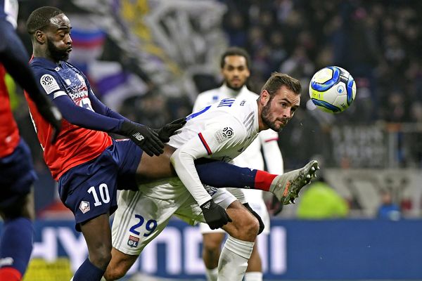 Jonathan Ikoné, auteur du but lillois face à l'OL au Groupama Stadium