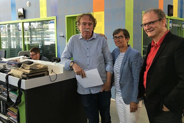 Manuel Quesnel, "la voix du sport", Valérie Fourneyron, ancienne ministre des Sports et Bruno Leroy, directeur de France Bleu Normandie-Rouen