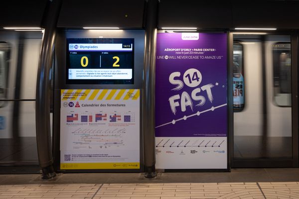 La ligne 14 a été interrompue ce matin entre l'aéroport d'Orly et la station Saint-Denis - Pleyel.