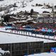 La foule dans les tribunes lors de la Coupe du monde de biathlon au Grand-Bornand (Haute-Savoie) le 21 décembre 2024, pendant la poursuite hommes.